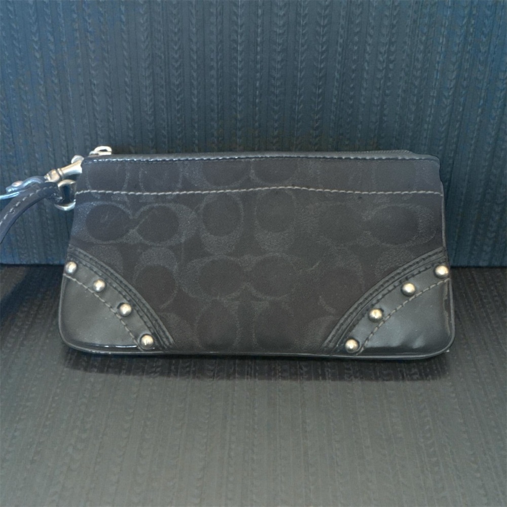 Coach Signature Monogram Wristlet - EUC